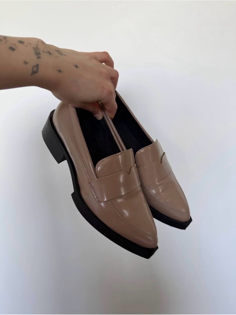 Selected Women’s Leather Loafers in Taupe